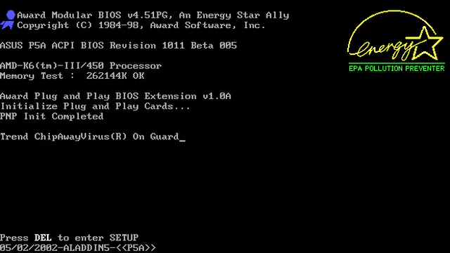 The Award BIOS boot screen being recreated